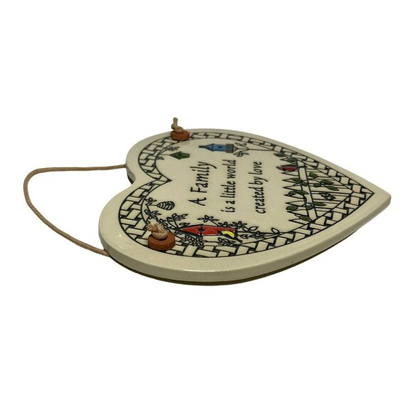 Trinity Pottery Heart-Shaped Ceramic Wall Plaque Family Birdhouses - Picture 6 of 8